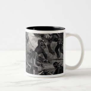 Struggle on a Bridge During the Retreat Two-Tone Coffee Mug