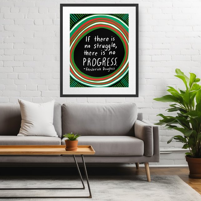 Struggle Progress Douglass Quote Handlettering Poster (Struggle Progress Douglass Quote Handlettering Poster Wall Art Custom )