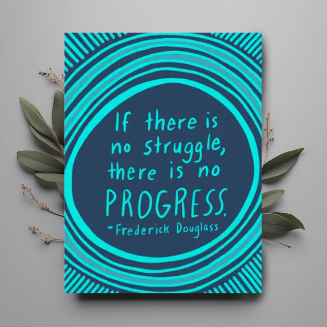 STRUGGLE PROGRESS Douglass Quote Postcard (Frederick Douglass handlettered quote custom postcard)