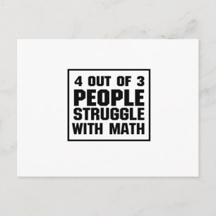 Struggle With Math Funny Postcard