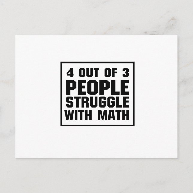 Struggle With Math Funny Postcard (Front)