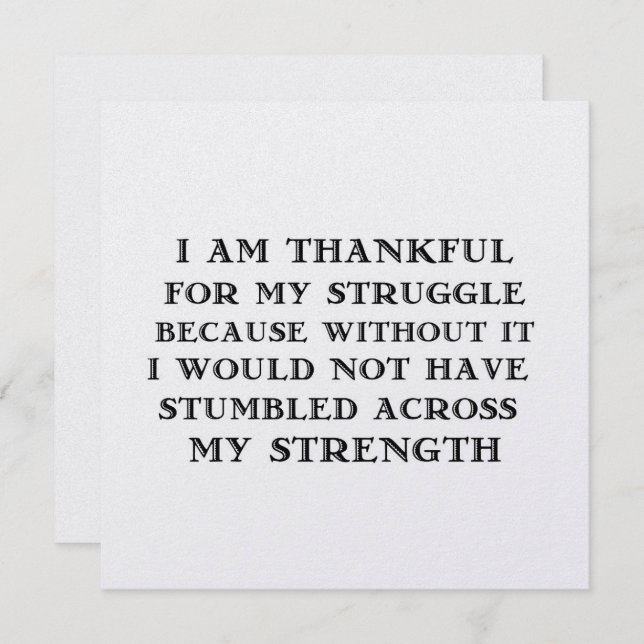 STRUGGLES 5.25 x 5.25 card (Front/Back)
