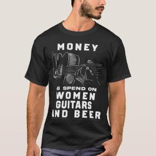 Strum and Sip! Funny Most of My Money Guitar Tee