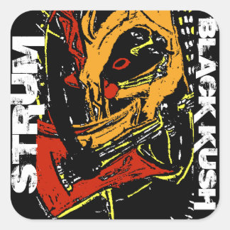 STRUM BLACK KUSH SQUARE STICKER