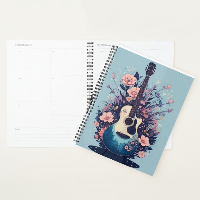 Strum in Style with Guitar and Floral Pattern Planner (Display)