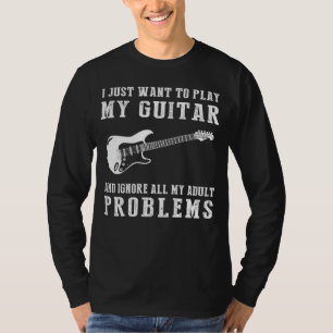 Strumming Away Stress: Guitar Escape Adult Woes Te T-Shirt