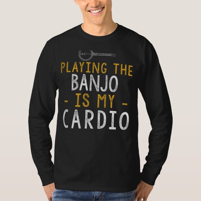 Strumming Shenanigans: Banjo Cardio Tee that Hits  (Front)