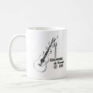 Strumming Through Life – Minimalist Guitar Mug
