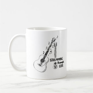 Strumming Through Life – Minimalist Guitar Mug