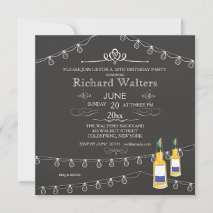Strung Lights And Beer Birthday Invitation