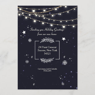 Strung Lights Winter Holiday Moving Announcement