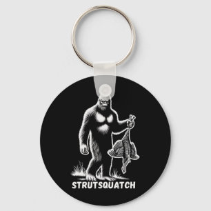 Strutsquatch Bigfoot Sasquatch Funny Youth Turkey  Key Ring