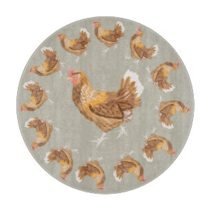 Strutting Brown Hens Cutting Board