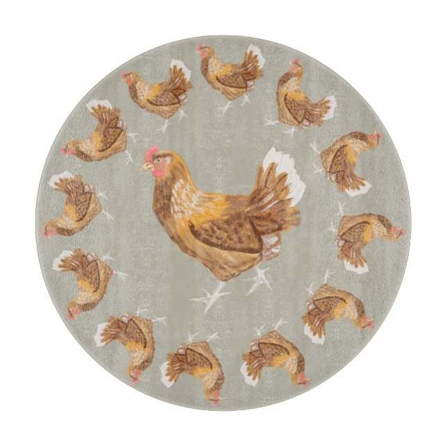 Strutting Brown Hens  Cutting Board (Front)