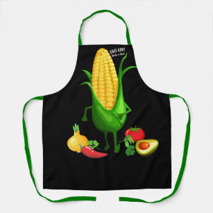 Strutting ear of corn personalised cooking kitchen apron
