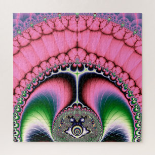 Strutting Peacock Fractal Abstract Art Jigsaw Puzzle