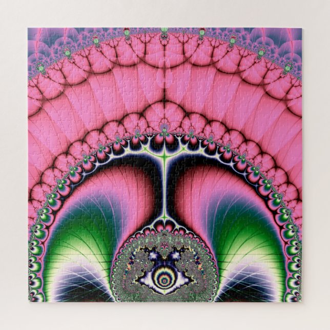 Strutting Peacock Fractal Abstract Art Jigsaw Puzzle (Vertical)