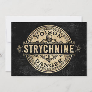 Strychnine Vintage Style Poison Label Invitation