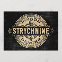 Strychnine Vintage Style Poison Label Invitation