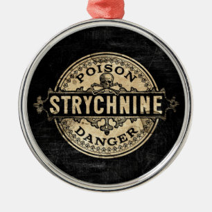 Strychnine Vintage Style Poison Label Metal Tree Decoration