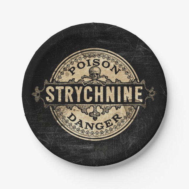 Strychnine Vintage Style Poison Label Paper Plate (Front)