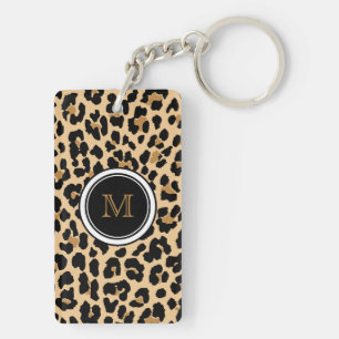 Strylish Monogram Leopard Print Acrylic Keychain