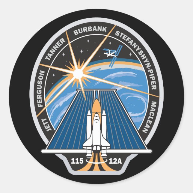 STS 115 Mission Patch Classic Round Sticker (Front)