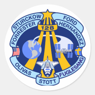 STS-128 Mission Patch Classic Round Sticker