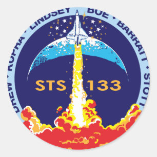 STS-133 Discovery Classic Round Sticker