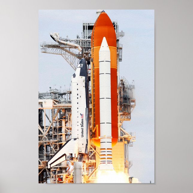 STS-135 Space Shuttle Atlantis Side Photo Launch Poster (Front)