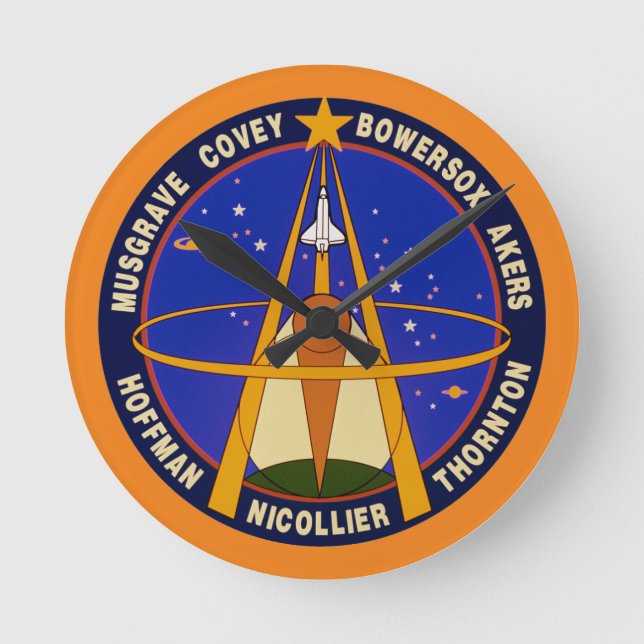 Sts-61-Mission Patch  Round Clock (Front)