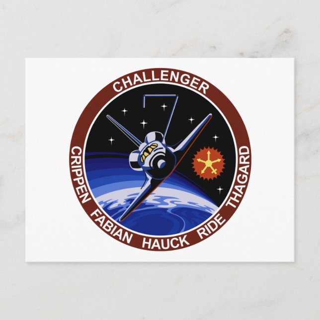 STS-7: Challenger OV-99 & Sally Ride Postcard (Front)