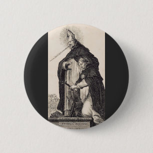 Sts. Albert the Great and Thomas Aquinas Fine Art 6 Cm Round Badge