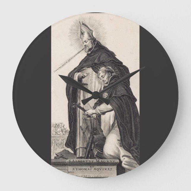 Sts. Albert the Great and Thomas Aquinas Fine Art Large Clock (Front)