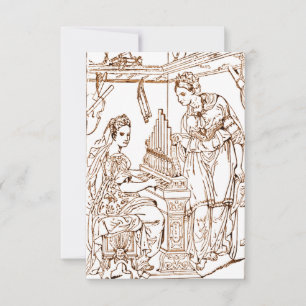 Sts. Cecilia and Catherine of Alexandria Holy Card