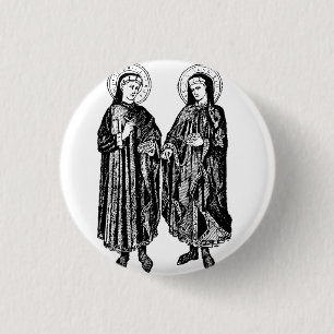 Sts. Cosmas and Damian Patron Saints of Healthcare 3 Cm Round Badge