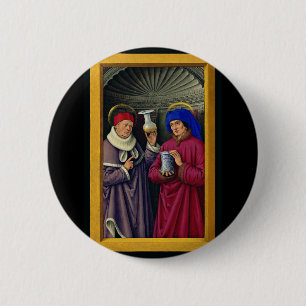 Sts. Cosmas and Damian Patron Saints of Healthcare 6 Cm Round Badge