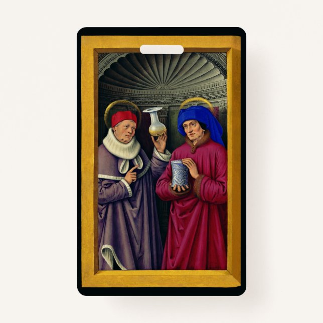 Sts. Cosmas and Damian Patron Saints of Healthcare ID Badge (Front)