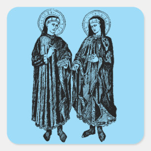 Sts. Cosmas and Damian Patron Saints of Healthcare Square Sticker
