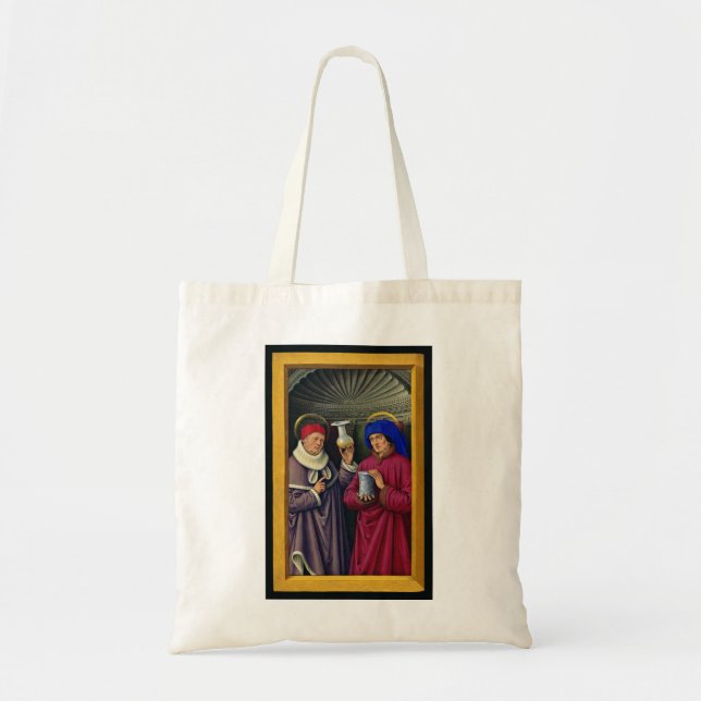 Sts. Cosmas and Damian Patron Saints of Healthcare Tote Bag (Front)