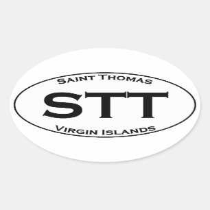 STT - Saint Thomas Virgin Islands Euro Style Oval Oval Sticker