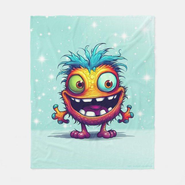 Stu 001 is the Mini Monster Troll Fleece Blanket (Front)