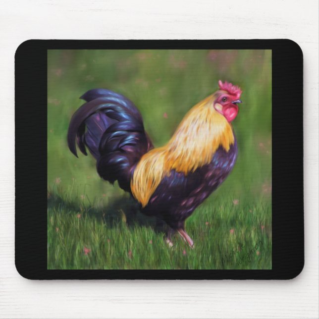 (Stuart Bantam Rooster Mouse Mat (Front)