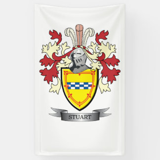Stuart Family Crest Coat of Arms Banner