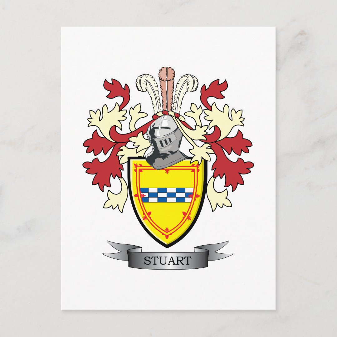 Stuart Family Crest Coat of Arms Postcard | Zazzle