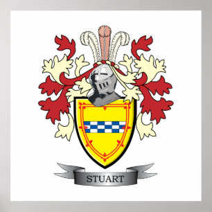 Stuart Family Crest Coat of Arms Poster