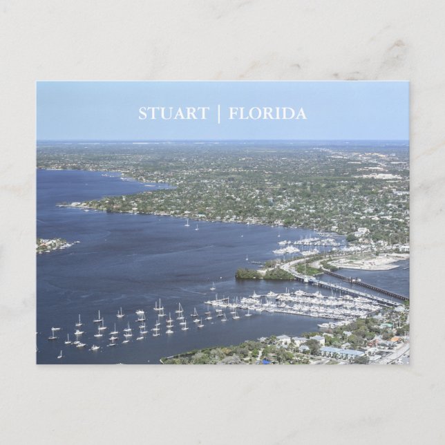 Stuart Florida Arial View Postcard (Front)