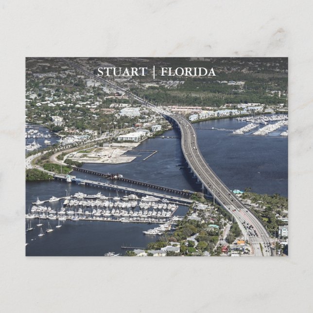 Stuart Florida Arial View Postcard (Front)
