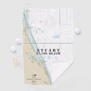 Stuart Florida Nautical Chart Latitude Longitude Golf Towel
