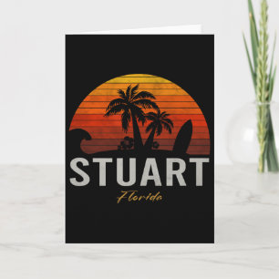 Stuart Florida Retro Surfer Vintage Beach Card